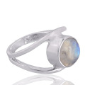 Natural Rainbow Moonstone Gemstone 925 en argent sterling bijoux en gros